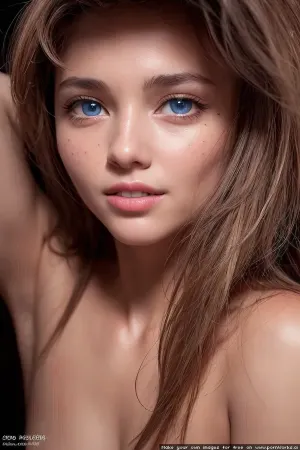 The AI-generated pornographic picture of a nude girl with bright eyes, sharp teeth, and highly detailed facial features was created by a professional photographer who focused on capturing the viewer's attention with perfect lighting and ultra-detailed facial features