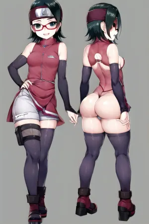Uchiha_Saradas Meisterwerk war eine kleine Taille, Torso, Brüste und Vollkörper, die sie noch intelligenter aussehen ließ