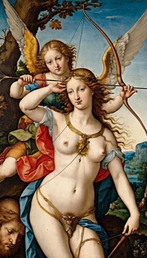 Emily, a woman who loves to browse through pornographic images, was browsing through the latest AI-generated images when she reached out to touch one. As soon as she did, an engraving of Cupid with a bow and arrow appeared in front