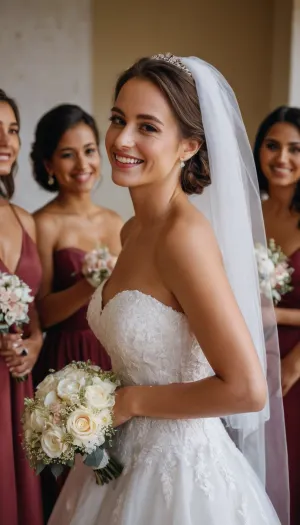 La femme était excitée de se marier, mais elle ne pouvait s'empêcher de se sentir un peu nerveuse. Elle avait toujours rêvé de son parfait jour de mariage, et maintenant c'était enfin ici. Alors qu'elle descendait l'allée dans sa belle robe blanche, elle pouvait