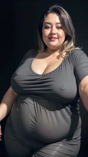 Flora Borsi是一位50岁的胖女人,有着戏剧性的表现,是Flora Borsi拍摄的这幅肖像照片的主题,以波基机为背景