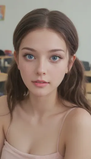 クリプトは、暗い部屋に座っています, 彼女のラップトップの画面にロックされた彼女の目. 青のTシャツとダークブラウンの髪を身に着けているので、肩を過ぎただけに落ちます。 彼女の肌は滑らかで完璧な、