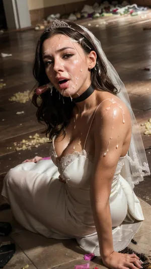 금발의 haired 여성 was lying 에 the 더러운 floor, wearing a wedding 드레스 과 tiara. 그녀는 5 손가락과 함께 완벽한 손과 발을했다. 그녀의 표현은 소진 중 하나이며 그녀는 profusely 땀을 흘리고 있었다. 그녀 had 성별 와