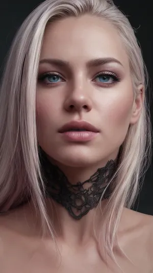 Uno splendido ritratto fotorealistico di una donna con capelli naturali epici, occhi neri profondi, labbra piene, naso epico e pelle impeccabile