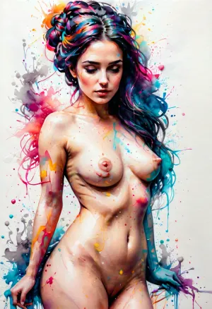 Las pinceladas del artista eran tan precisas que la tinta se esparció a través del lienzo, creando una hermosa imagen de una mujer griega con senos naturales. Los colores eran tan vibrantes que parecían saltar de la página