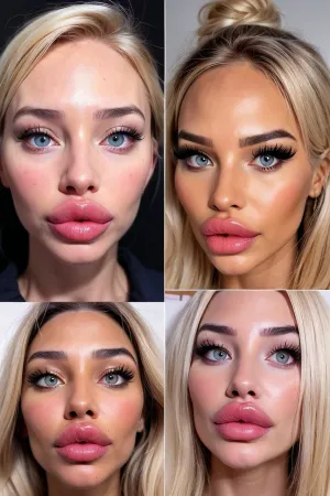 L'hôte ultra-chic avait la peau parfaite, les cheveux brillants, et la mâchoire parfaitement sculptée. Ils ont utilisé ultra mini petits faux ongles pour ajouter de l'éclat supplémentaire à leur look. Leurs joues étaient très détaillées avec des garnitures, donnant
