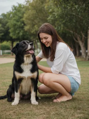 Sie drehte durch ihr Telefon, als sie auf einem Foto einer niedlichen 18-jährigen Frau stolperte, die mit ihrem australischen Hirten spielte. Der Hund waggte seinen Schwanz und blickte auf die Frau mit Anbetung in den Augen. Die Frau