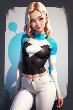 Ben took a picture of Gwen and couldn't help but notice how hot she looked in her raglan sleeves and round line around shirt. He quickly took a picture with her and uploaded it to his phone, where he couldn't wait to show it