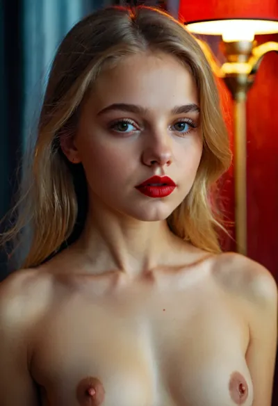 Une jolie fille de 18 ans du Tatarstan a décidé d'essayer de nouvelles choses et a injecté ses lèvres avec du rouge à lèvres rouge. Elle a posé pour une photo devant le miroir, ressemblant à une vraie star du porno !