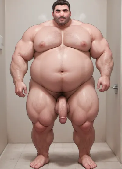 The protagonist was shocked to see the AI generated picture of two obese hairy Gay's showing their cocks to the protagonist