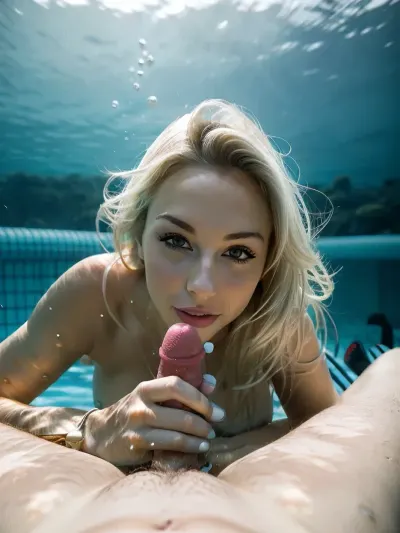 A bomba loira na piscina estava tendo um grande momento com seu novo namorado quando ela notou algo que pegou seu olho. Era um pénis grande, ter um trabalho de mão de uma bomba peituda na piscina. Ela não podia esperar