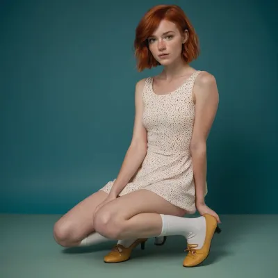 The redhead's entrancing dance: a snapshot of urban allure