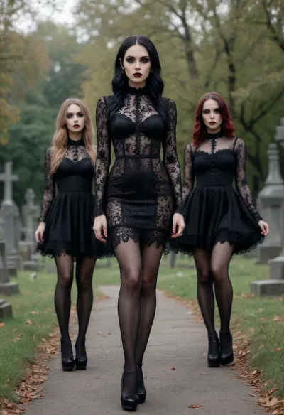 Gothic elegance in the graveyard