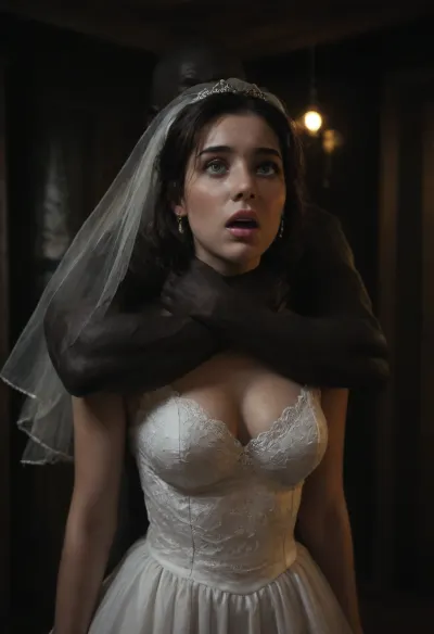 interracial, Persian plump bride, Innocent face, dark room, black walls, black curtains, hardcore, no electricity, no light, dark night, moonlight rays, blue shade light, ambient lighting, night, bent forward, huge black brutes fucking the bride in full nelson position, wedding dress, huge size naked black brute, black hand chokng the bride, hold bride's neck, choke, orgasm., glowingdust, Secret photo, peeping, betrayal, candid photo, 70-200 mm lens, bokeh, PEOPShockedFace, shocked, face, popping, out, mouth, open, anime, cartoon, Rainbowiridal, Spiral, rainbowiridal, eyes, palette, Shiny..., Bright..., Intense, gaze, Fire, dragon, Amber, cat, Anthro..., woman, Genetically, modified..., <lora:dark:.5>, <lora:hinaMaybeBetterPoseXL_v5-NoobAI:1>, <lora:PE_OP_ShockedFaceMeme:1>, <lora:Stunning_eyes_2:.8>