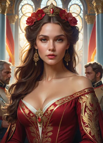 Natasha Rostova from War and Peace., fantasy, intricate, elegant, highly detailed, digital painting, artstation, concept art, smooth, sharp focus, illustration, art by artgerm and greg rutkowski and alphonse mucha, in the style of a WLOP