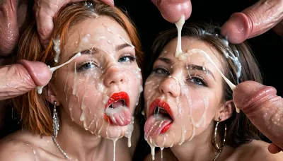 Bukkake: a photorealistic macro photo of unbridled desire