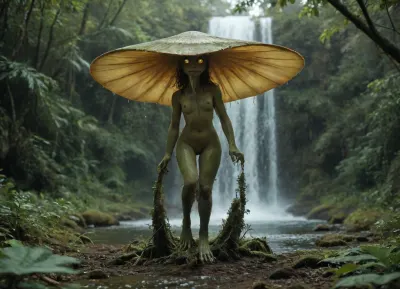 Primal enigma: a post-apocalyptic tale of an amphibian sentinel in a mystical jungle