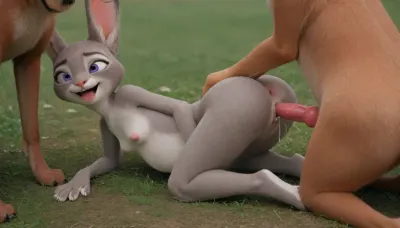 Photorealistic, in the woods, (cartoon anthro animated furry yiff grey and white fur judy hopps, short, slender, slim stomach, medium/small perky boobs, defined curved round ass), large nail polish, nude, spread legs, pussy, anus, peasent thorn dress showing pussy anus and breasts, ((4 large stray foxes)), 4 stray foxes gang bang juddy hopps on the grass in doggy style, ((first large fox humps judy hopps, another stray fox is fucking her mouth, a third stay fox fucking IS licking her pussy, fourth stray fox licking her nipples)), small perky boobs, attractive judy hopps, legs and bunny paws, (doggy style), on the grass, fox on top of judy hopps, ((huge fox), penetrating vagina), fox licking her pussy, ((dog animal penis)), fox fucking her mouth, fox licking her nipples, small grin, judy hopps shocked, (9 months pregnant:1.1), high quality, very detailed grey and white fur, judy hopps covered in grey and white fur, uncertain, submissive, thick warm dog animal penis makes her moan and grip grass, eyes rolled up, (ahe gaos, moaning, orgasm:1.3), (fox penis dumps cum inside of her then again when it comes out), lots of cum on her stomach and thighs, (lots of cum dripping from pussy), (cream pied), (cum:1.2), side view, preggo, Cry, Smile, Smiling, Tongue, Sad, WTF, Screaming, Serious, Angry, <lora:preggoXL_v0.1a:.8>, <lora:Smile_and_Cry_XL:.8>, <lora:Fur:.8>, jxdhxps, character, <lora:Judy_Hopps_Xl-000002:.8>