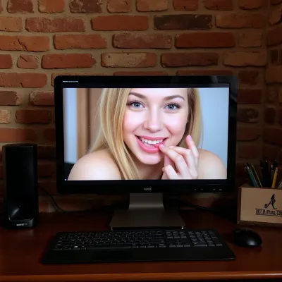 only a computer screen is visible taking up the whole picture, A computer screen on a rustic desk showing a cam show like on chaturbate.

the screen shows "a huge breast bimbo, ahegao face, mouth wide open, tongue out, roll eyes", A caption on screen says "716 Viewers", score_9, score_8_up, score_7_up, UHD 8K, masterpiece, best quality, extreme realism, cinematic still, LickingPenisQuiron, pose, fellatio, pov, penis, erection, licking, sex, from, behind