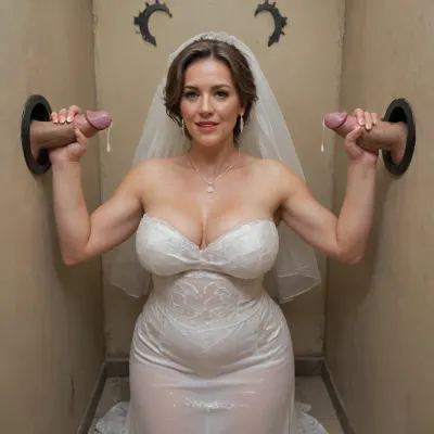 MILF wedding dress glory hole full body cum huge boobs double hand job bare foot