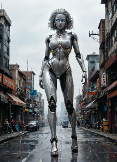 Brunetka 25 lat, nude, silver skin, style haime sorayama art, woman-cyborg, metal skin, cyborg woman, steel skin, FastNegativeV2, BadDream, Perfect face, translucent, transparent, full body, sci-fi, alien city, sky city, SyFyEye1, detailxl, dark, chiaroscuro, low-key, <lora:sdxl_glass:1.1>, <lora:SyFyEye1_XL_v1.0:1.4>, <lora:xl_more_art-full_v1:.8>, <lora:zavy-cntrst-sdxl:1.2>