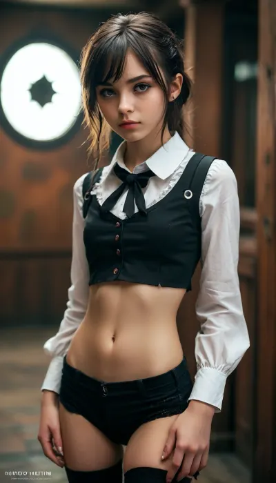 Petite schoolgirl's secret identity