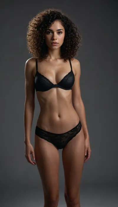 (submissive:1.5), (sweaty skin:.8), (cute tall tall face, calm face, pores, thick thighs, (big ass:1), skinny woman, curly hair, black hair, messy hair, breast cup A), image of, (woman, standing tall, legs wide), ultra-realistic, best quality, best lighting, (Slim body:1.33), (detailed face:1.1), shirtlift, black sports bra, undressing, black, panties, (cum, cumdrip, facial, bukkake:1.2), (breasts:1.2), bukkake, <lora:csenhance_v1:.5>, <lora:curly_hair_slider_v1:.8>, <lora:jkSmallBreastsLite_V01:.7>, <lora:DI_belle_delphine_v1:.35>, <lora:uberRealisticPornMerge_urpmv12320LORA:.5>