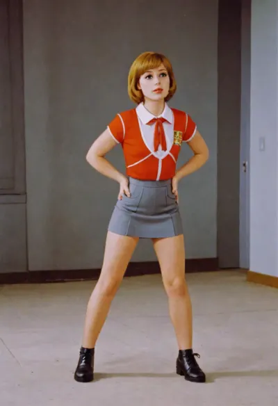 Soviet pioneer, push-up neckline, soviet pioneer tie, miniskirt, sovietForm, sopi, <lora:sovietForm:.5>, style, of, kachanov, soviet, cartoon, <lora:kachanov_style:.8>