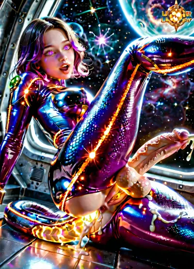 two space color futanari, purple mini futa, green huge futa, space, alien, transgender futa, futanari, skinny futa, thin futa, slender fit ass, athletic legs, vagina under a dick, have sex, in a space ship laboratory. green slime on the wall and on the floor. Their skin is covered with scales. 18 year old. Cute faces, no clothes. Long beautiful legs. There are claws on his hands. Wet. There are many different planets in the window, galaxies, a quasar, spaceship. Lots of colorful thick cum. A huge cock with veins, ass sex, fuck on behind, cumming on ass, cum on back, cum on flor, distance photo, 8k, UHD. super quality, detailed face, futanari missionary sex on a cosmic shower on ship, detailed legs, futa fuck futa, futanari sex, futa porno, cosmic dick. purple skin tone, blue vagina, used vagina, use ass, a young face, a sweet face, glowing eyes, glowing growths on the body, double sex, glowing dick, glowing tits, glowing vagina, glowing cum, glowing sperm, glowing boobs, Skin-tight sexy full-body space alien glows costume, transparent glows clothing, fiery cum, cum glows, glows mucus on the surface, glows hair, glows body implant, glow clothes, scales, scales on the skin, glow dragon's tail, glow reptile's tail, glow body, glow steampunk body, glow mechanical body, realistic face, super real face, super detailed face, beautiful face, mirrors, surprised face, mirror floor