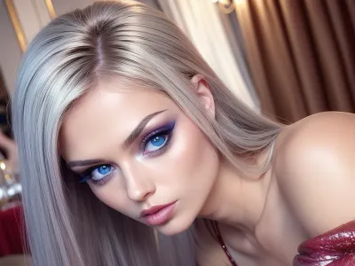 (girl, 18 years old beautiful, stunning unique female character), (vibrant blue and blonde hair, loose hair), (clear focus), (ultra realistic, realistic, photorealistic, photo realistic, photorealism, photo realism), (maximum quality, ultra-detailed, insanely detailed, highly detailed, high quality, uncompressed, raw source photograph), (highly detailed eyes, high resolution eyes, high quality eyes, highly detailed skin, detailed skin texture, highly detailed hair), (same color eyes, symmetric eyes, matching eyes, detailed eyes, detailed iris, detailed pupils, limbal ring around iris, perfectly round iris, perfectly round pupils), (striking eyes, captivating eyes, mesmerizing eyes, glittering eyes, big eyes, pixie face), (escort girl), (luxury hotel, night), ((sits in the restaurant in late night, kissing penis)), red, m3tall1c, makeup, metallic, eyeshadow, (kissing, penis), lips, 1boy, 1girl, female, kissing penis, big penis, <lora:weight_slider_v2:-1>, <lora:detail_slider_v4:.1>, <lora:pokies_9:.3>, <lora:m3tall1c:.3>, <lora:ChinChu1652509665498895110:.7>