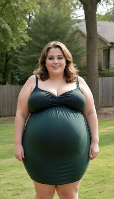 45° sideview, Full body shot, Sunny summer day, bright sunny day, (obese:1.3), The fat ssbbw mature milf 60 is walking on the lawn, green lawn, stark naked body, chubby milf, braless, hard nipples, black transparent sleeveless black maxidress, medium very saggy tits, plump waist, plump pubis, light brunette hair with highlights, bobcut hair, big eyes, happy smile, nip slip, (high quality:2)