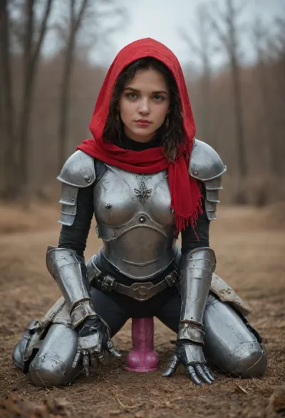 Cute girl riding on dildo on the drdnght, machine, onarmor, meatshield, fannypacking, adepta, red hood, sororitas, on the battlefield, <lora:Space_Marine_Dreadnought_-_Warhammer_40000_SDXL:1.5>, <lora:onarmor_xl:.8>, <lora:SDXL_Epic_Battles:.8>, <lora:adepta_sororitas_xl_v1:.8>