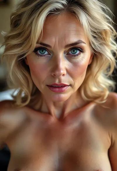ultrawide-angle graphic, ultrasexy nude mature lightblonde woman closeup, 55 years old, very narrow ascetic face, Midjourney, MJ, style, poster, but, <lora:Midjourney_style:2>, <lora:BUT_SDXL_SHS:.5>