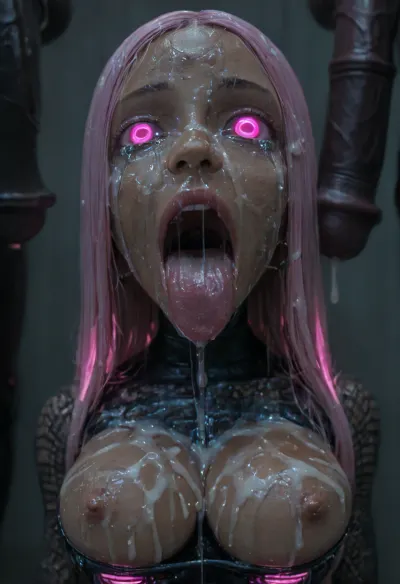 18 year old PETITE EBONY BIMBO CUTIE WITH HUGE ROUND FAKE BREASTS IS MIND CONTROLLED AND RESTRAINED TO A BONDAGE DEVICE, BROWN SKIN BIMBO IS HYPNOTIZED TO BE A CUM SLAVE FOR VIEWER'S hyper gigantic MASSIVE BLACK HORSEcock, SHE'S HYPNOTIZED BY VIEWER TO BE EXTREMELY DESPERATE AND TERRIFIED OF HIS gigantic thick BLACK HORSEcock, UHD 8K, extreme realism, maximum detail, PERFECT WET BROWN SKIN, RANDOM VIEW ANGLE, RANDOM POSE, HYPNOSIS, SHOCKED EXPRESSION, (INTENSE SAD CRYING:1.9), BUKKAKE, (MESSY long MULTICOLOR hair), YOUNG EBONY HOTTIE BIMBO WITH ENORMOUS SILICONE TITS IS OBSESSED WITH VIEWER'S ENORMOUS BLACK HORSECOCK, she is DISGUSTED WHILE kissing the tip of HIS MASSIVE BLACK HORSEcock and licking the cum, SHE'S DISGUSTED BY HUGE BLACK HORSEcock, SUPER EXCITED eyes GLOWING WITH INTENSE SHOCK, EYES WIDE OPEN IN SHOCK, (BRIGHT GLOWING MINDLESS PINK eyes:2), she is HYPNOTIZED TO WORSHIP VIEWER'S MASSIVE BLACK HORSECOCK, EXTREME BUKKAKE BY HUGE BLACK HORSECOCKS, EXCITED SHOCKED extreme orgasm face, (EXTREME AHEGAO FACE:1.8), lots of thick runny cum on her EBONY BIMBO face and lips and chin and forehead, (tinkerbell99, aged 20), SUPER FIT BLACK BIMBO BODY, WEARING FISHNET CATSUIT, (VERY BIG ROUND FAKE BIMBO BOOBS), EXTREME HYPER BUKKAKE, perfect composition of lights and shadows, (After massive bukkake cum), dynamic, the brightest image, clear focus, depth of field, 32k, 30 mm lens, 1/250 s, f/2.8, ISO 300, excessive thick runny cum on face, lots of cum on breasts, lots of cum on hair, cum in mouth, close-up, cowboy, shot, high, angle, skinny, body, igbaddie, tongue, out, ahegao, drool, melanin, <lora:JustCum:2>, <lora:cum_in_eye_deepmind:2>, <lora:igbaddie-XL:2>, <lora:ahegao_mr_chrisma:2>, <lora:melanin-XL:2>