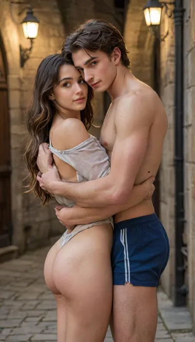 19 year old woman and 20 year old man, british students, young beauty, long chestnut wavy hair woman, short messy black hair man, fair skin, oval face, green eyes woman, gray eyes man, soft eyebrows, slim chins, delicate noses, full lips, subtle cheekbones, youthful features, slender feminine body woman, lean athletic body man, narrow shoulders woman, toned chest man, slim waists, round hips, long legs, intimate posture, close embrace pose, arms holding each other’s faces, legs brushing, tender kissing expressions, magical allure, innocent sexiness, Hogwarts uniform robes, striped scarves, school shoes, wool socks, simple gloves, playful masks, house scarves as headwear, silver jewelry, chain bracelet, ear piercing, glowing tattoos, wand swords, student accessories, Hogwarts courtyard background, moonlit night scene, glowing environment, blue glowing patronus stag surrounding them, enchanted atmosphere, Canon EOS R5, 8K resolution, ultra romantic quality, RF 85mm f/1.2 lens, ISO 400, close up angle, soft moonlight glow


cinematic dark lightning, 4ng3l, face, looking, at, viewer, <lora:SDXL_BetterFaces-LoRA_v1:1>, <lora:looking_at_viewer:1>