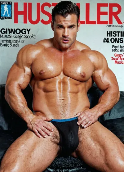 hustler magazine cover，gay sex magazine cover，gay sex magazine cover，with titles，handsome，crazy pose，colorful underwear，crazy pointed bulge，crazy gigantic gyno nipples，tight seethrough tshirt，perfect hands，crazy high body fat，gigantic bulge with cum，tight clothing，standing，wet stained bulge，gyno body，gigantic claves，black socks ，high body fat ，short socks，hairy body，mature looking face，gigantic beefy hairy，gigantic bulge，hyper gigantic gyno nipples，hyper gigantic bicips，gigantic gyno hard pointed nipples，hyper beefy handsome muscle males，1 man，1 muscle man，black chest hair，big bulge，gigantic fat pecs， fat cock，underwear，bulge，muscle man ，gigantic muscle，extremely beefy，pinch nipple，crazy gyno pointed nipples .crazy gigantic nipples，Grazy handsome, biggest nipples in world，nipples, handslora, hustler, dvd, cover, porno, bukkake, cum, <lora:bulgev1-beta:2>, <lora:590198_training_data:2>, <lora:hustler dvd cover_SDXL_01:2>, <lora:MS_Real_XL_Bukkake:2>