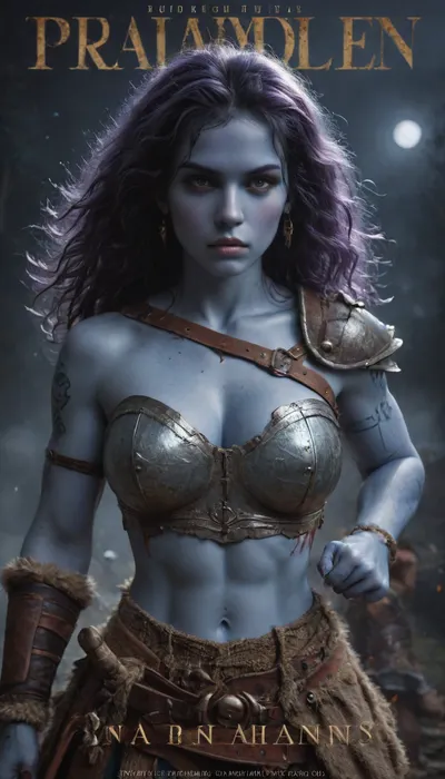 female drow elf barbarian, (dark night blue skin:1.82), tall, angry, busty, curvy, thin waist, big boobs, big butt, slim, athletic, fit, vitiligo, strong, (wearing Drizzt Do'Urdens armor, with bear fur pelt, dungeons and dragons inspired chainmail, purplish blue skin, black and purple hair, Dark, Elf, Warrior, Drow, tattooed, scarred, purple eyes, uberfit, muscular, blue skin, amazon, giant, fur barbarian armor, bloody, blood spatter, bear, bear heart), Dark, Elf, Warrior, Drow, tattooed, scarred, purple eyes, uberfit, muscular, blue skin, amazon, giant, fur barbarian armor, bloody, blood spatter, bear, bear heart, zavy-brbrn, defeating a woman in combat, fighting, killing, blood, winning fight, magazine cover, Realism_Quality_2xx_By_Stable_Yogi, score_9, score_8_up, score_7_up, (((very pretty face:1.3))), (((extremely ultra detailed face:1.3))), perfect fingers and hands, upper body view, (extreme size difference:1.6), (ultra realistic), (maximum quality), (high resolution), (extreme detail), (ultra realism), UHD, super high quality, highly detailed, high resolution, perfect lighting, natural lighting, Uber realistic, ultra detailed, masterpiece, 35mm photograph, film, professional, 4k, hdr, photographic, ultra realistic, ultra high details, back light, (dynamic pose), (dynamic angle), (random angle), (random pose), (dynamic view), (random view), best quality, volumetric lighting, golden hour lighting, dramatic shadows, rich details, nature-inspired color palette, <lora:Dark_Elf_Warrior:2>, <lora:Drow:2>, <lora:339100_training_data:2>, <lora:uberfit_lora_sdxl:2>, <lora:zavy-brbrn-sdxl:.5>