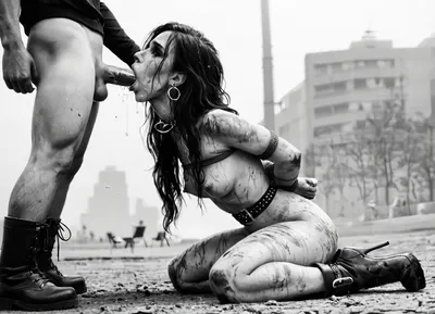 nude, belts, cry, deepthroat, anal plug, long hair, hooves boots, tied up arms behind back, heigh heels, dirty, tagging earrings, public parc, (((monochrome))), blurry white background, drawing, by, NTY, jsbw, style, v0ng44g, sk3tch, .8>, <lora:284451_training_data:.5>, <lora:JasmineBWXLDoguMini:1.4>, <lora:sketch_it:1.8>, <lora:195794_training_data:1.6>