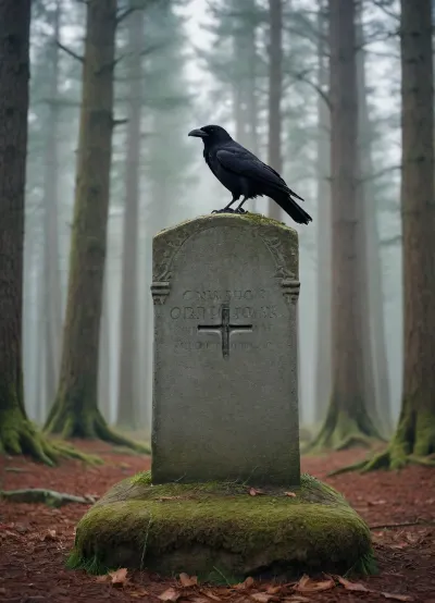 COPYRIGHT, Forest, a gravestone with a raven perched on it, spears and shields, END. ///©KlTTY-ART/








///©KlTTY-ART/