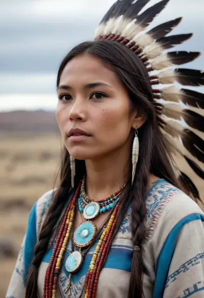 A native American Kiowa young woman named Moonbeam