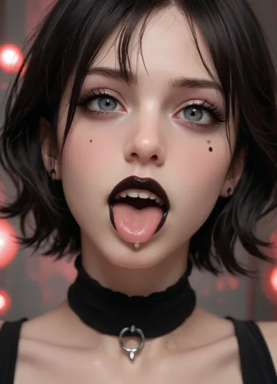 Mavis Dracula, vampire, gothic girl, pretty face, sloppy blowjob, cumshot, face in semen, black lips, dark hair, smooth skin, vampires teeth, blood on the teeth, black lipstick, dark mouth, sperm on face, dick in mouth