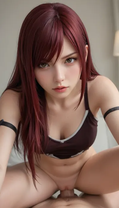 (perfect_impression of a Erza_from_Fairy_Tale:1.1), (POV_fucking_Erza_in_pussy, enormously_fat_thic_cock:1.3), (narrow_and_angular_facial_features slim_petite_body long_wavy_red_hair pale_skin:1.05), (facial_flushing_present great_intensive_eyes_wide_opened pupiles_dilated_&_rolled_back_pupiles exaggerated_expression_of_ecstasy_lust_orgasm:1.2), (detailed_face detailed_facial_expression detailed_eyes vivid_eyes realistic_eyes), detailed_skin skin_pores 8k_skin_texture imperfect_skin natural_shiny_skin realistc_skin, wide_angle