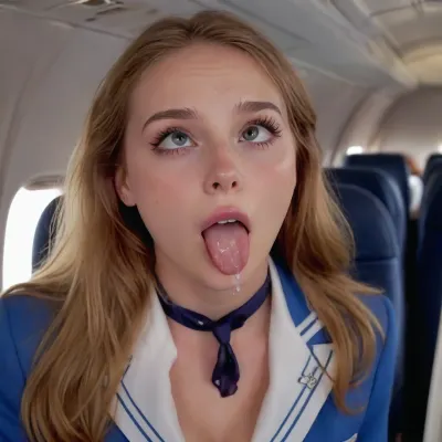 professional real photo, 30mm lens, iso 100, Embarrassed charming stewardess, 20 years old, (((splashes cumshot by more white sperm dripping on her face and mouth))), plump lips, open mouth, shows tongue, tongue out, long eyelashes, holds hands uncovered very large bust, make-up, ((kneel on plane)), head raised, top view, (((full-length top view))), lush bust, deep cleavage, cleavage, full-length, gray eyes, very long blonde hair that is styled in loose waves and falls over her shoulders, aesthetics of the female body, large 32g cup breast, ((open bra blue Uniform stewardess with a tie around the neck)), photorealism, filigree, highest quality, uhd, ultra realistic, photorealistic, dslr, kodachrome, (hyper realistic), (realistic), 1, best lighting, perfect illumination, (best illumination), (best shadow, best shadows), highres, ultra-detailed, 8K, UHD, masterpiece, best quality, (ultra realistic), sharp image, (highly detailed face, (ultradetaled face)), (realistic mouth, realistic teeth, detailed hair, detail irises), (portrait:1), 1young adult young adult girl, detailed face, beautiful eyes, highly detailed face, crystal clear image, detailed eyes, bukkake, cum, facial, mouth full of cum, amateur, flash photo, dark background, cum on face, cum on body, cum on clothes, cum swapping, man, gay, excessive cum, covered in cum, ejaculation, projectile cum, cum on breasts, cum on back, cum on ass, cum on pussy, cum on shoes, cupping hands, cum on hands, cumdrip, after sex, after vaginal, rolling_eyes, rolling_eyes-000014, .4>, ahegao face, tongue, out, ahegao, drool, <lora:ahegao_sdxl_v4:1>