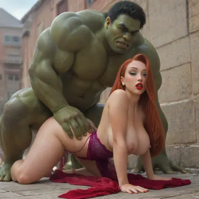 Sous le soleil : une danse tentante par le lapin en jessica extérieur

- Oui.

Sous le soleil rayonnant, une image générée par l'IA émerge d'une figure envoûtante : Jessica Rabbit, repensée d'une torsion adulte. Drapé dans un g-string en dentelle et une tenue sensuelle et étanche à la peau, ses gros seins rebondissent dans la brise douce. Ses cheveux longs et brillants s'écrasèrent dans le dos, encadrant son visage superbe alors qu'elle se posa provocatricement à quatre pattes, montrant ses courbes inégalées et son gros cul au monde. L'image était un mélange captivant d'innocence et d'explicitité, un témoignage du pouvoir de la forme féminine.