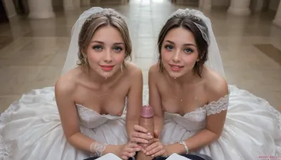 18+
Grinning
Happy
Cumshot
Mansion
Harem
Soft Light
Custom Prompt
Man Pov, Man has abs, nubile women and one bride worship my cock pov, harem, one big thick cock pov, detailed big erect penis, thick cum, excessive dripping cum, body covered in cum, girls lovingly looking at viewer, perfect detailed loving eyes excessive cum on face, excessive cum on tits, excessive cum on stomach, excessive cum on leg, massive sticky cum, dresses pulled down with tits out, exposed breasts and nipples, Women are kneeling, Women are leaning towards the viewer, viewer laying on the floor.
Stunningly beautiful girls in the middle of giving me a handjob when it suddenly cums on her face, confident happy expression on her beautiful, pretty, cute elegant smart tall tall face. Girls are naturally beautiful and classy, with soft freckles and cherry lips, (one wedding dress, two bridesmaid dresses:1.4), (dresses pulled down with exposed breasts:1.3), handjob, (sharp facial features), cum on face, cum on chest, she is kneeling down, (cum everywhere:1.6), (cumshot:1.6), cum on her hands, (she has a hair bun), (light blonde hair), small breasts exposed, happy, proud, cum, huge cumshot., sunnyrayyxo, <lora:sunnyrayyxo_v1_SDXLBase:.5>