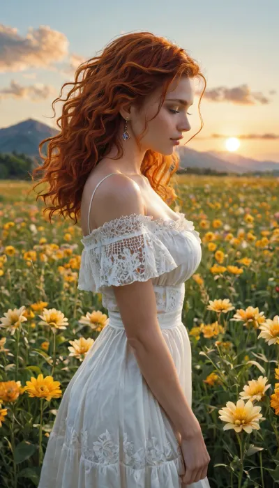 Whispers dall'eternità: un soliloquy in fiore sotto un cielo del tramonto