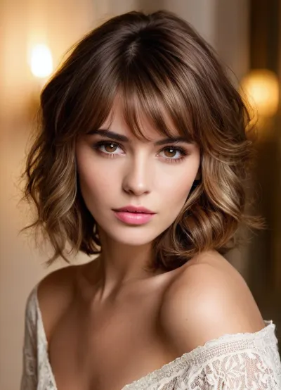(makeup model, hair model, famous actress:1.8), (intimate snapshot, snapshot aesthetic:1.5), (focus on eyes, flawless complexion, soft smoky eyes, full brows, mauve-pink lips, natural elegance, subtle sophistication:1.4), (sultry eyes, long eyelashes, bashful expression, shy pose, delicate features, pixie features:1.2), (tousled hair with honey-brown roots, wet-look styling, side-swept bangs, textured layers, slightly messy aesthetic, golden highlights, asymmetric hair:1.5), (seductive, sultry, sexual tension, sexual anticipation, sexual attraction:1.4), (natural lighting, naturally lit, ambient lighting:1), (soft shadows on her face:.9), taken with a smartphone camera, snapshot style, point-and-shoot, shallow depth of field, (natural phone bokeh, lens flare:1.1), slightly off-center composition, natural framing, soft focus on background, ziprealism, igbaddie, <lora:igbaddie-XL:.4>