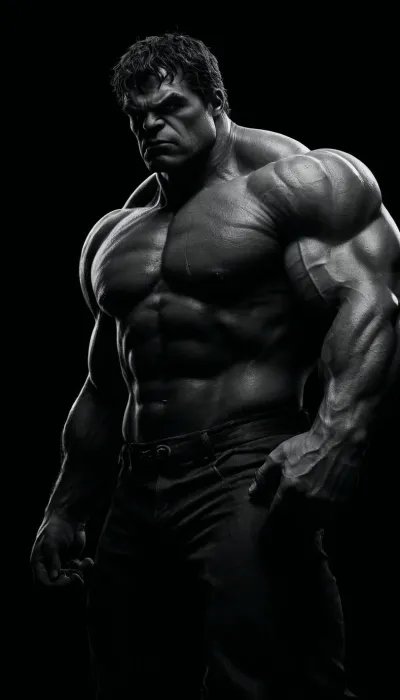 (((black and white drawing))), (no colors), hulk from the MARVEL universe, black background, (((full body view))), PEHighContrast, Simple, Background, high, Contrast, <lora:PE_HighContrastStyleV1:2>, <lora:dark:1.2>