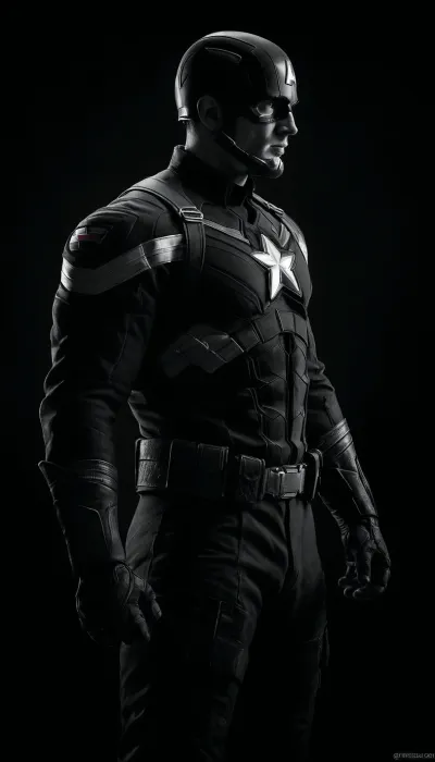 (((black and white drawing))), (no colors), captain america from the MARVEL universe, black background, (((full body view))), PEHighContrast, Simple, Background, high, Contrast, <lora:PE_HighContrastStyleV1:2>, <lora:dark:2>
