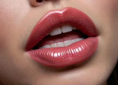 very close up of the lips